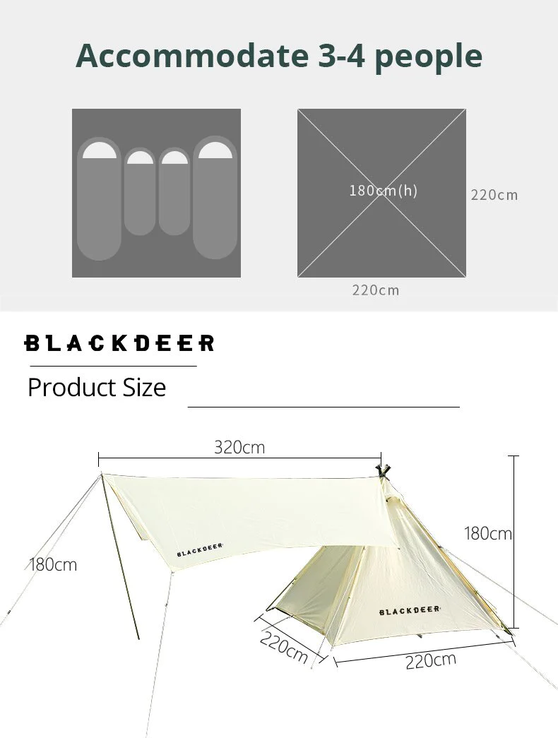 Blackdeer Teepee Tent with Tarp