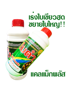 ใบดำ[ Black Leave,1L.]: อาหารเสริมเร่งใบเขียว ส่งเสริมการเจริญของใบ เเบ่งเซลขยายใบใหญ่ เร่งใบแก่ เสริมธาตุ์อาหาร แมกนีเซี่ยม[Mg]
