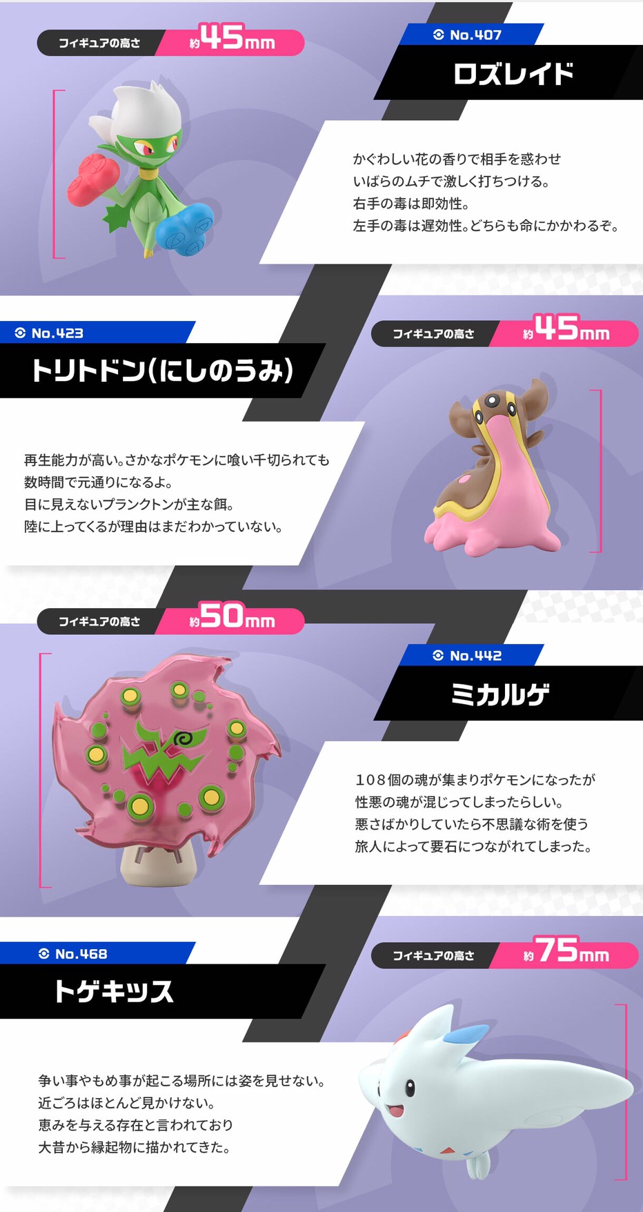 PRE-ORDER : Pokemon Scale World Sinnoh Roserade & Tritodon (Nishi no Umi) & Mikaruge & Togekiss