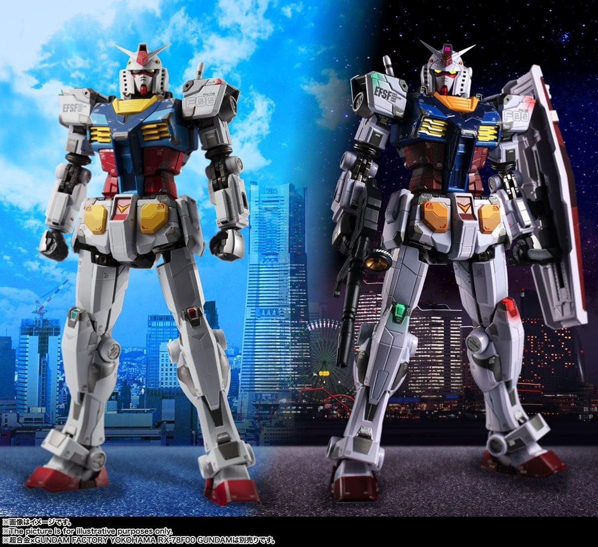 หุ่นเหล็ก Gundam - Chogokin X GUNDAM FACTORY YOKOHAMA RX-78F00 GUNDAM -Night illuminated ver.- by Premium Bandai (Lot JP มีกล่องน้ำตาล