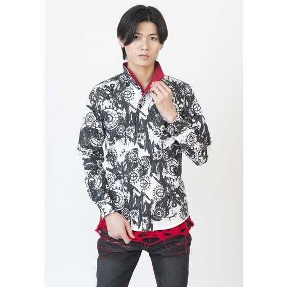 PRE-ORDER : Bakuage Sentai Boonboomger x h.NAOTO Bun Red/Taiya Hando All-over Pattern Shirt