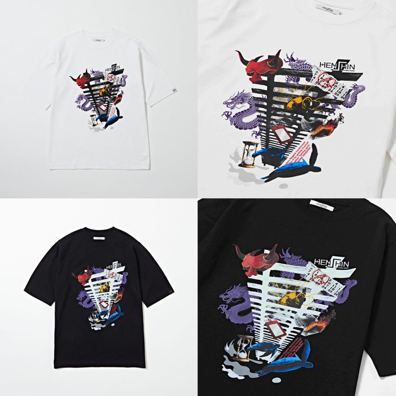 PRE-ORDER : Design T-shirt -COLLAGE- Kamen Rider Den-O | HENSHIN by KAMEN RIDER