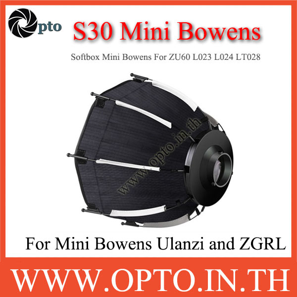 S30 Mini Bowens Mount Softbox With Grid For ZU60 L023 Y150 Y150S