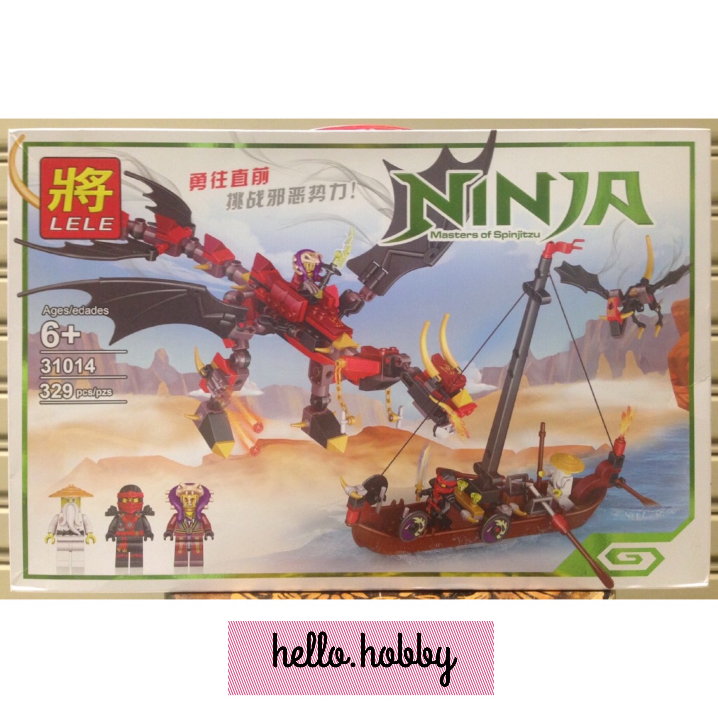 Lele 31014 Ninjago Phantom Ninja Master WU Battle Evil Dragon 329pcs