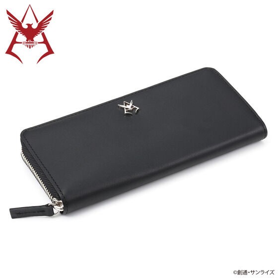PRE-ORDER : Mobile Suit Gundam Leather Item Collection Char Mark Silver Ver. Long Wallet