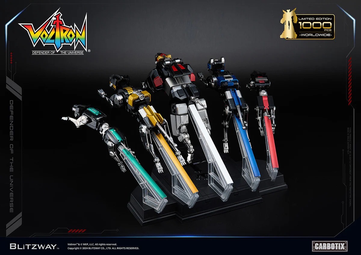 หุ่นยนต์ CARBOTIX - *Limited 1,000 pcs Worldwide* Carbotix Black Voltron & Base Complete Set by Blitzway (หุ่น+ฐาน+อาวุธเสริม) (มีกล่องน้ำตาล)