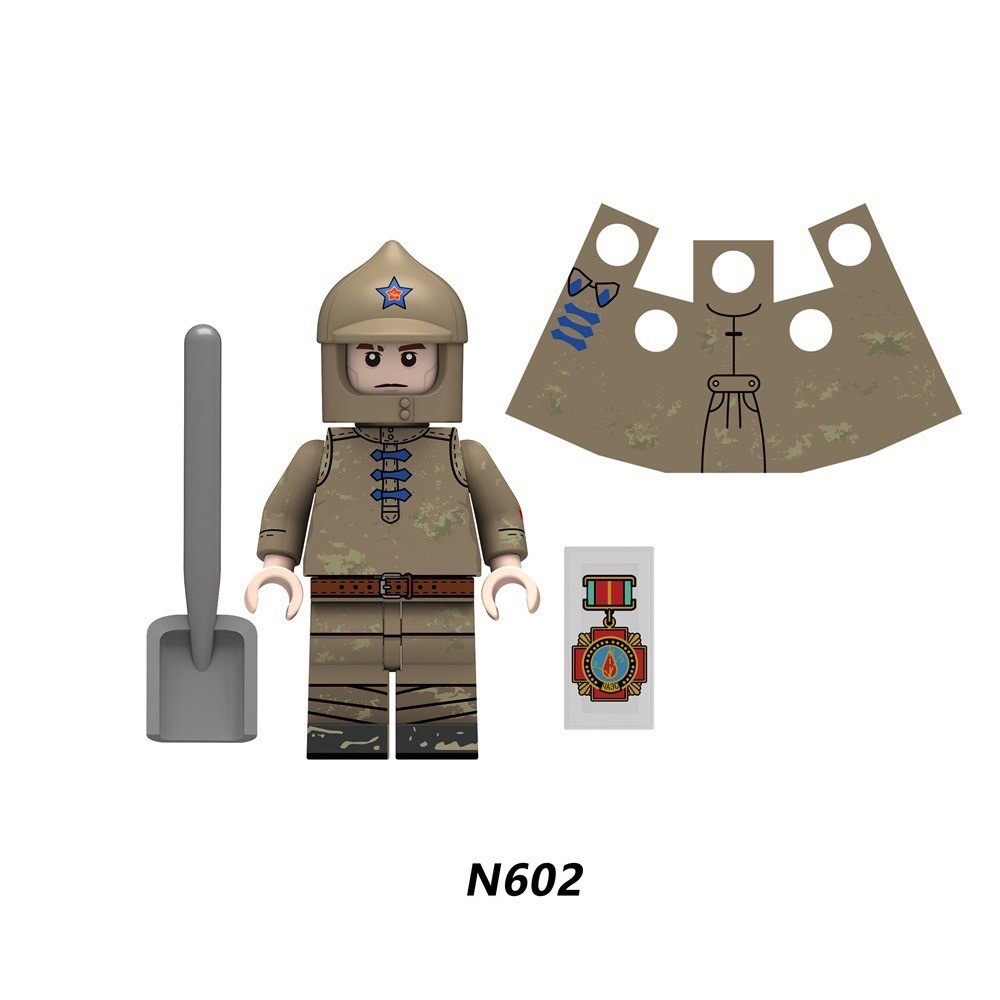 ตัวต่อมินิฟิกเกอร์ ทหาร N601-604 - WW2 - Soviet Soldier