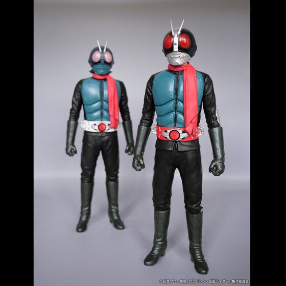 PRE-ORDER : Jumbo Sofubi Figure Kamen Rider/Kamen Rider No.2 (Shin Kamen Rider) W Pack
