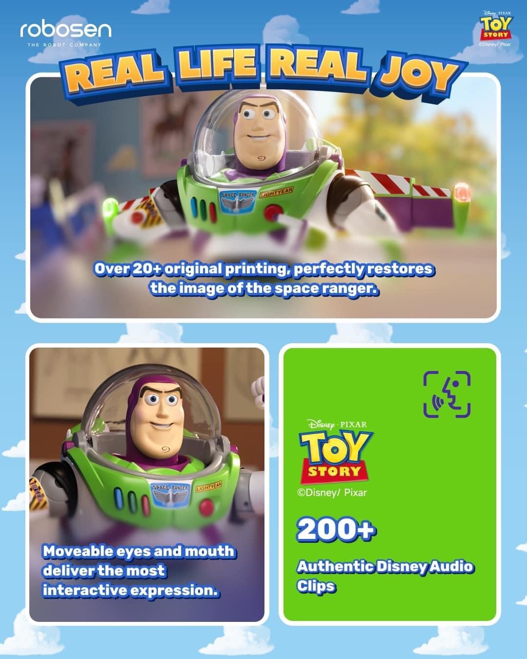 Pre-order : Life-Like Interactive Toy Story Buzz Lightyear (Real Life Real Joy Version) by Robosen