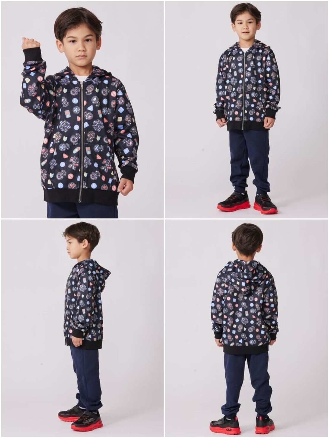 PRE-ORDER : Bakuage Sentai Boonboomger Mini Character Parent and Child Hoodie