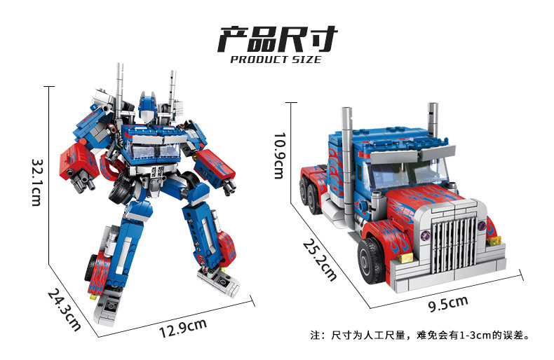 Panlos Brick 621018 Transformer 833pcs