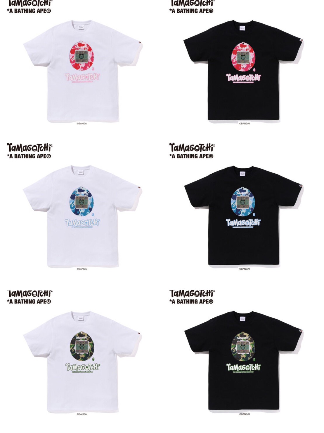 PRE-ORDER : Tamagotchi x A BATHING APE T-shirt 1-3