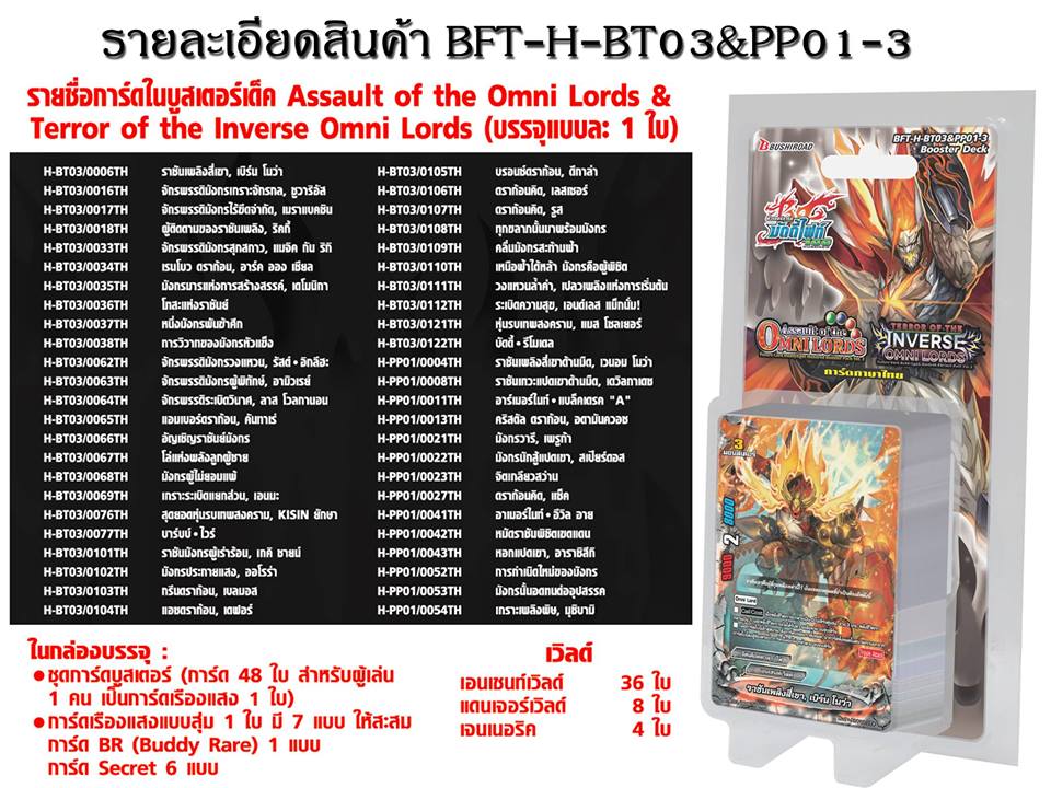 BFT-H-BT03 & PP01-3 Terror of the Inverse Omni Lords ภาคที่ 2 ชุดที 6