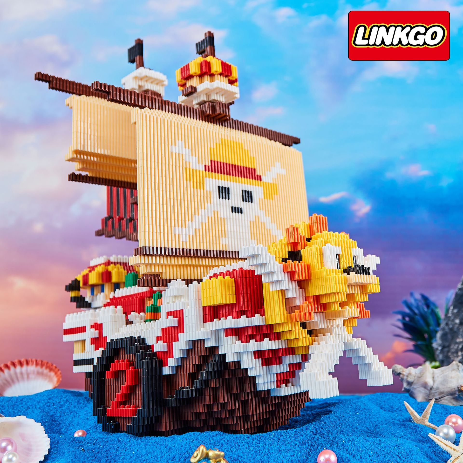 Linkgo 68385 One Piece Thousand Sunny 3168pcs (แบบเฟือง)