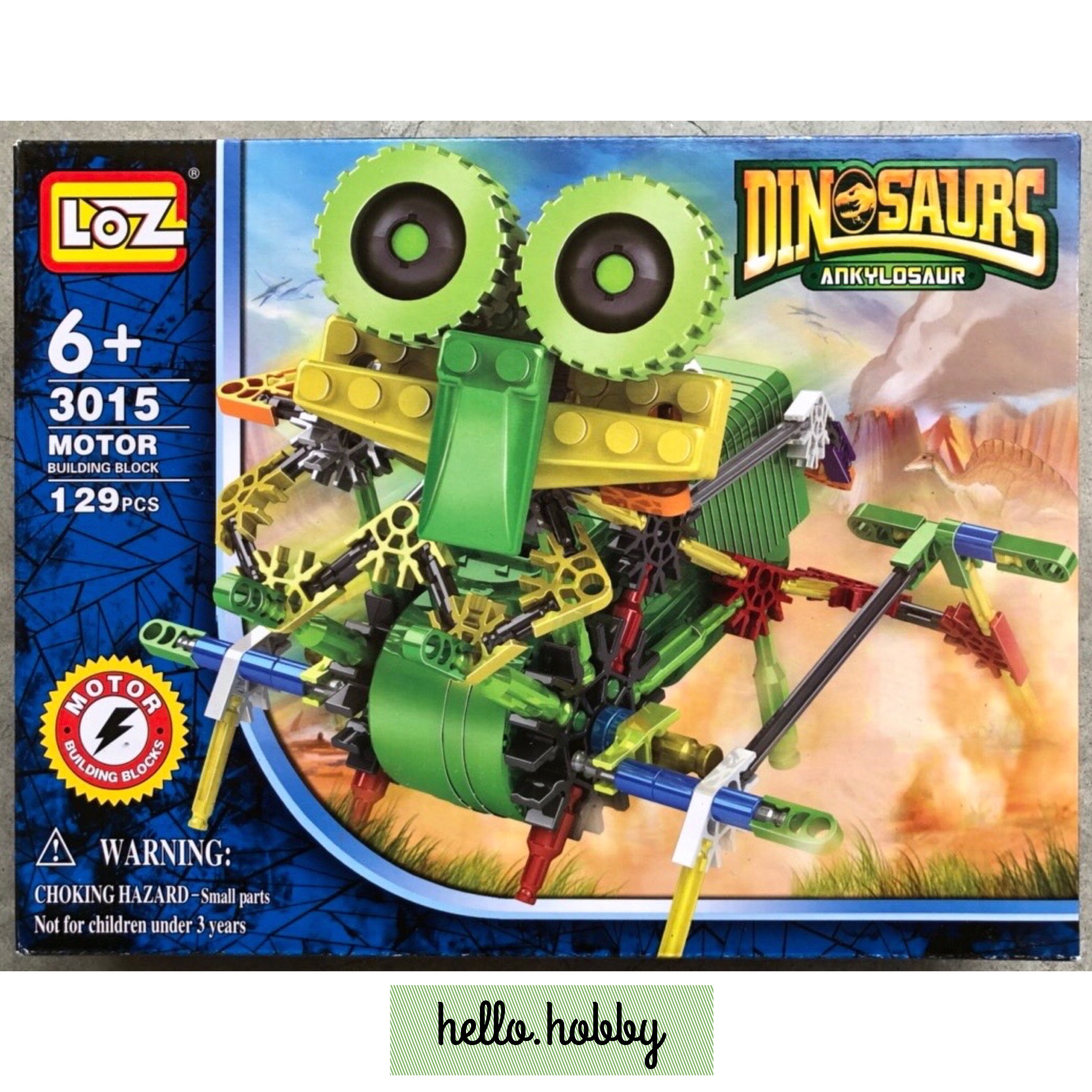 LOZ 3015 Robotic Dinosaur Ankylosaur 129pcs (มีมอเตอร์เดินได้)