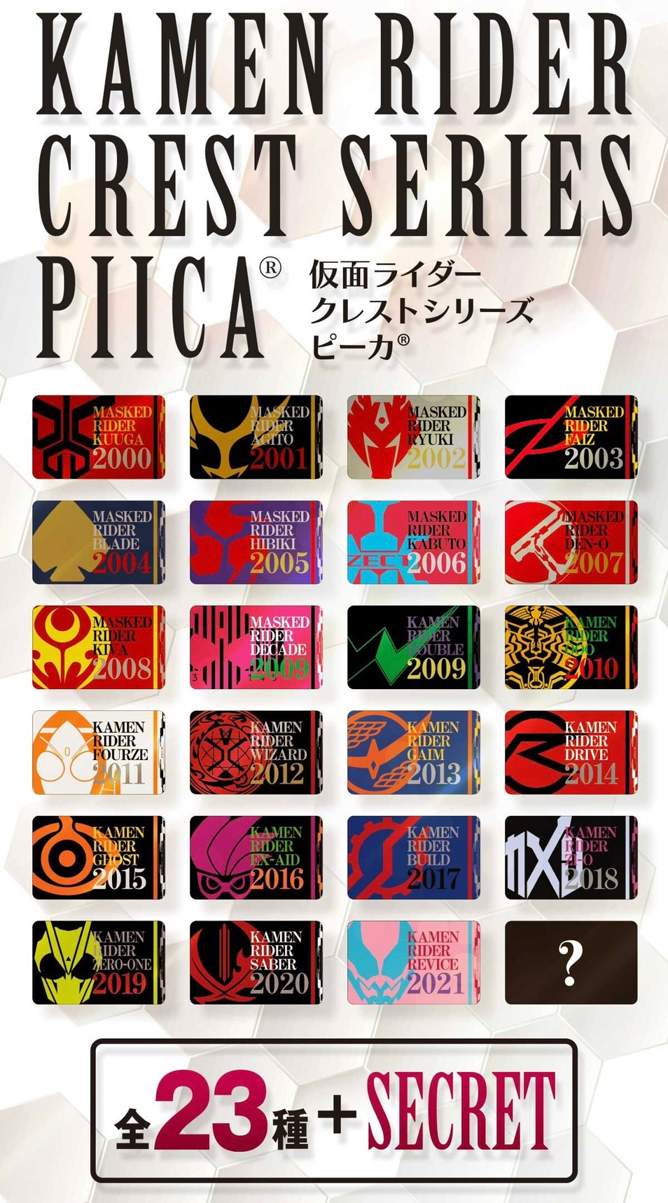 PRE-ORDER : Kamen Rider Series PIICA + Clear Pass Case (Crest Series) (Random)