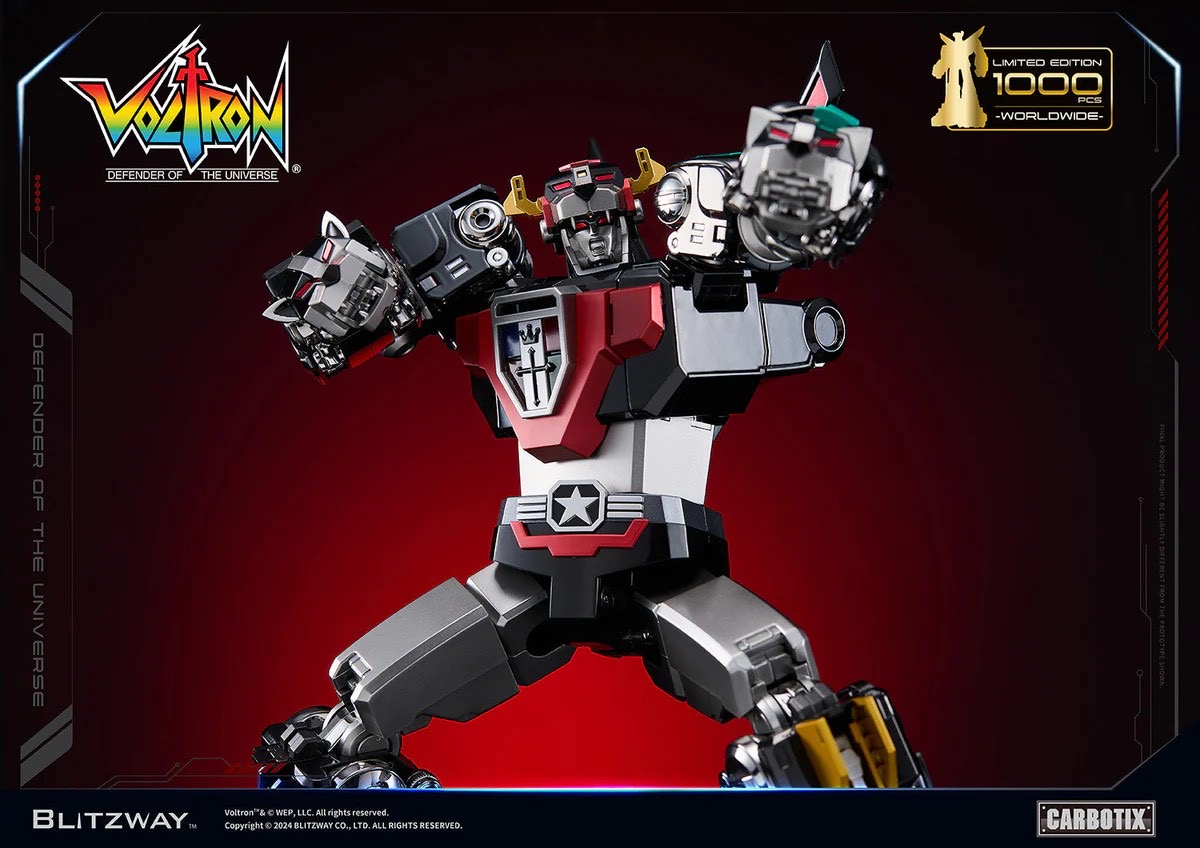 หุ่นยนต์ CARBOTIX - *Limited 1,000 pcs Worldwide* Carbotix Black Voltron & Base Complete Set by Blitzway (หุ่น+ฐาน+อาวุธเสริม) (มีกล่องน้ำตาล)