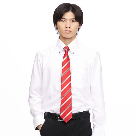 PRE-ORDER : Kamen Rider Drive Shinnosuke Tomari Necktie Stripe Red x Gray (Large Sword Width 8 cm)