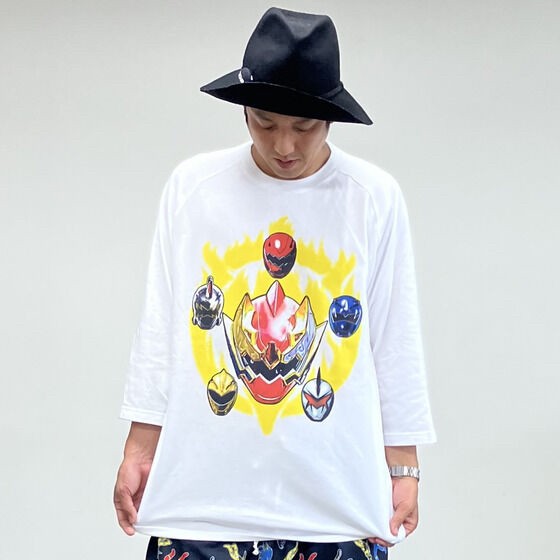 PRE-ORDER : Bakuryu Sentai Abaranger x OVER THE STRiPES (Over the Stripes) 3/4 Sleeve T-shirt