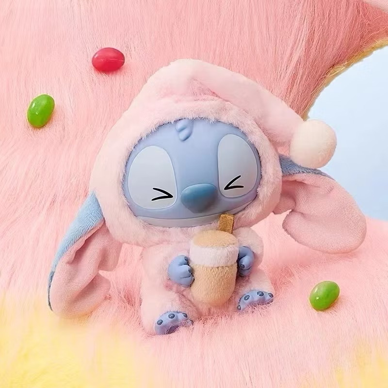 ตุ๊กตาพวงกุญแจ Disney - Lilo & Stitch - Eat Something Before Sleep Series Plush Keychain by Miniso