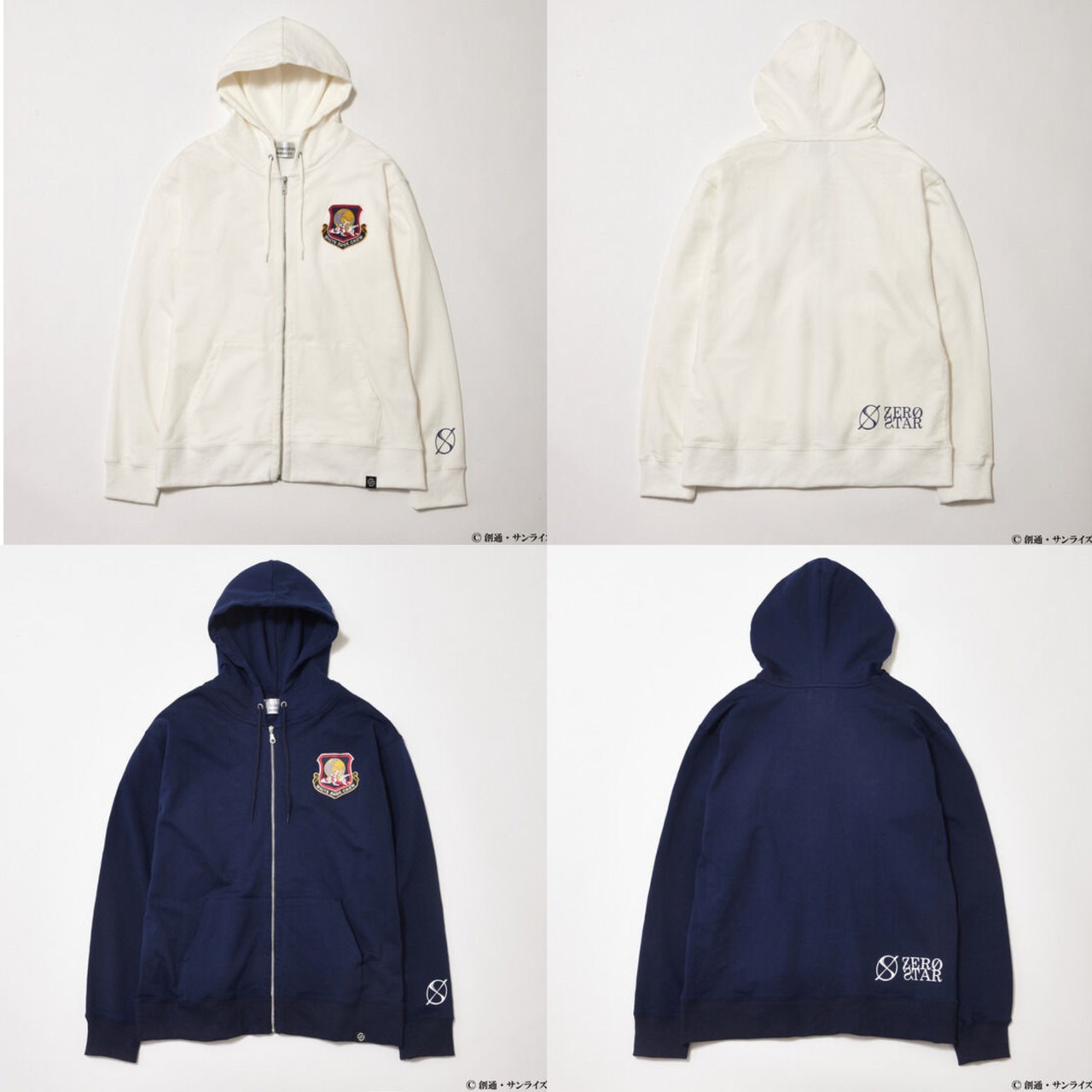 PRE-ORDER : STRICT-G ZERO STAR "Mobile Suit Gundam" Zip Hoodie WHITE BASE