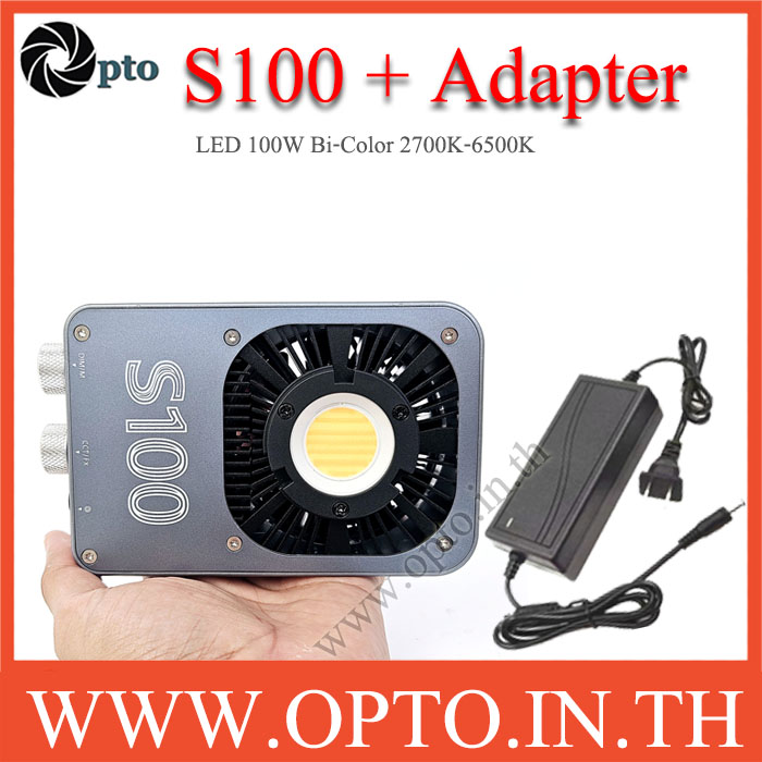 ZSYB S100 + AC Adapter Bi-Color 2700-6500K 100W Portable LED Video Light Pocket light ไฟLEDพกพา