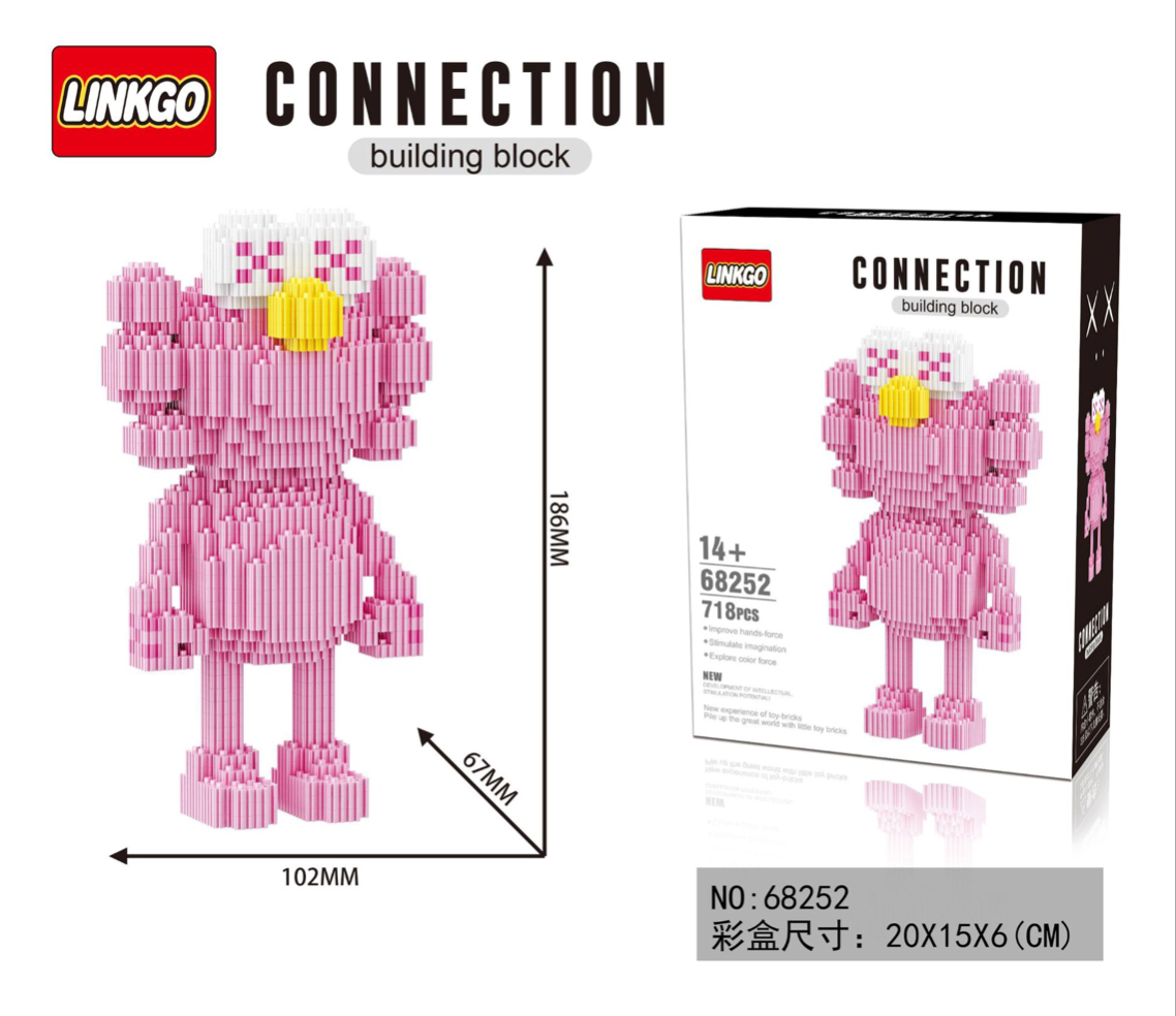 Linkgo 68252-68254 KAWS BFF x Sesame Street (แบบเฟือง)