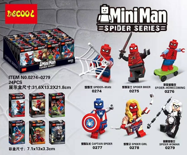 Decool 0274-0279 MiniMan Spider Series