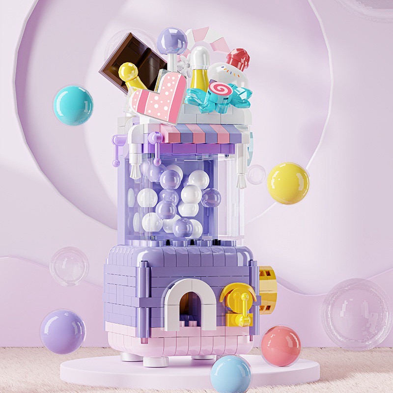 ตัวต่อนาโนตู้หมุนไข่กาชาปอง หมุนได้จริง ( Gashapon Machine ) 442+ pcs