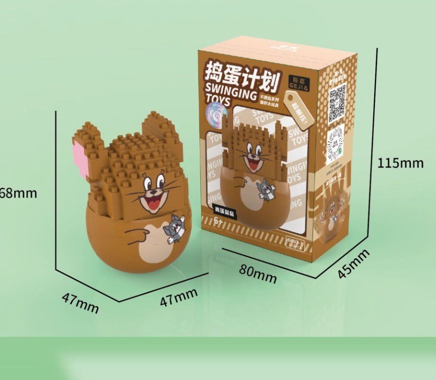 ตัวต่อนาโนตุ๊กตาล้มลุก Size M - Gejia 6091-6092 - Swing Ball Sanrio Tom & Jerry