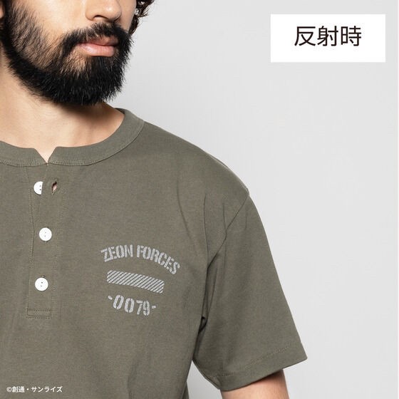 PRE-ORDER : STRICT-G.ARMS "Mobile Suit Gundam" Henley Neck Short Sleeve T-shirt Reflector
