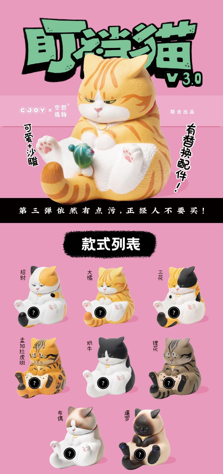 Blind Box - ชุดน้องแมวมองไข่ Machi Crotch Cat V.3.0 by CJoy (8+2secret)