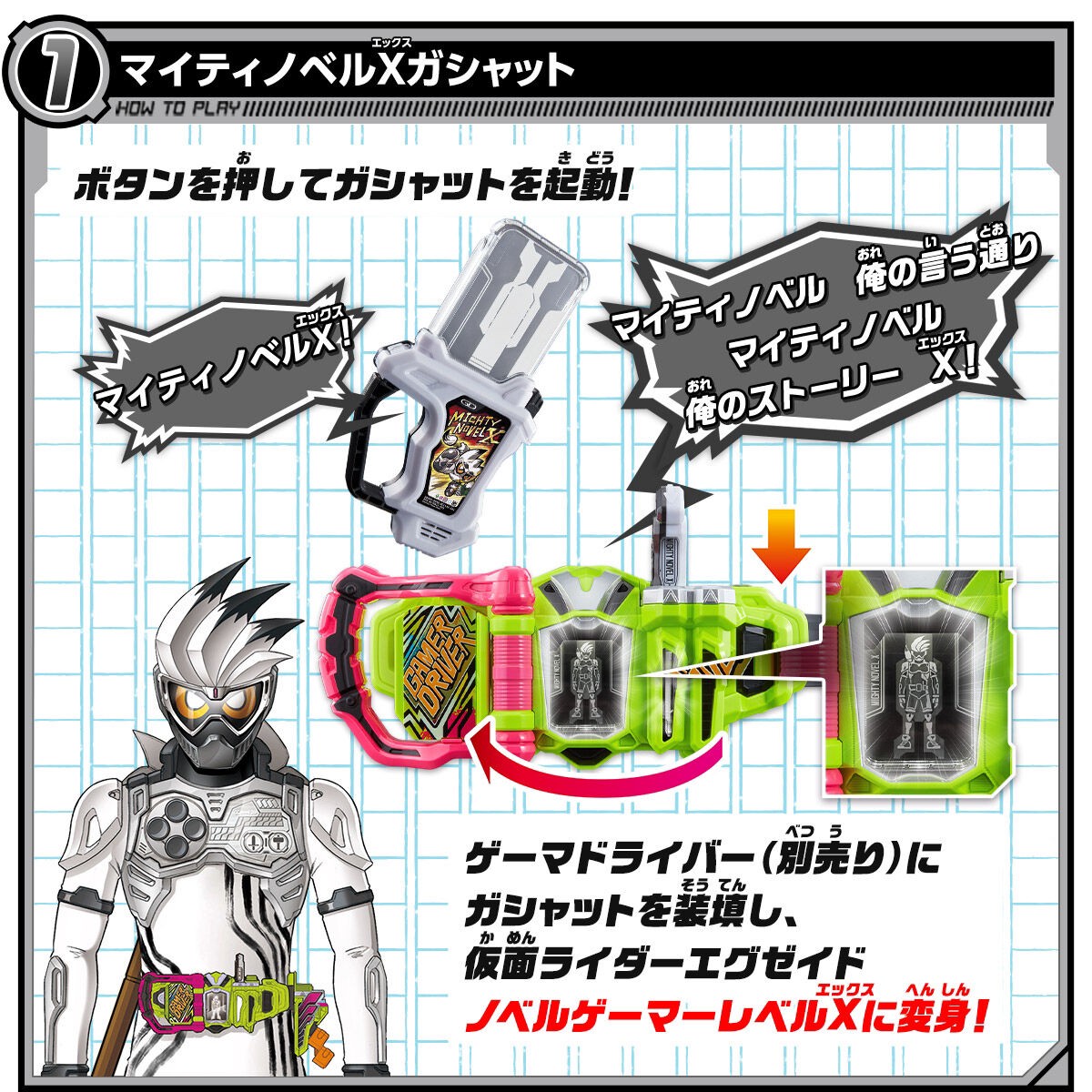 Masked Rider Ex-Aid - DX Mighty Novel & Bang Bang Tank Gashat Set by Premium Bandai (Limited)