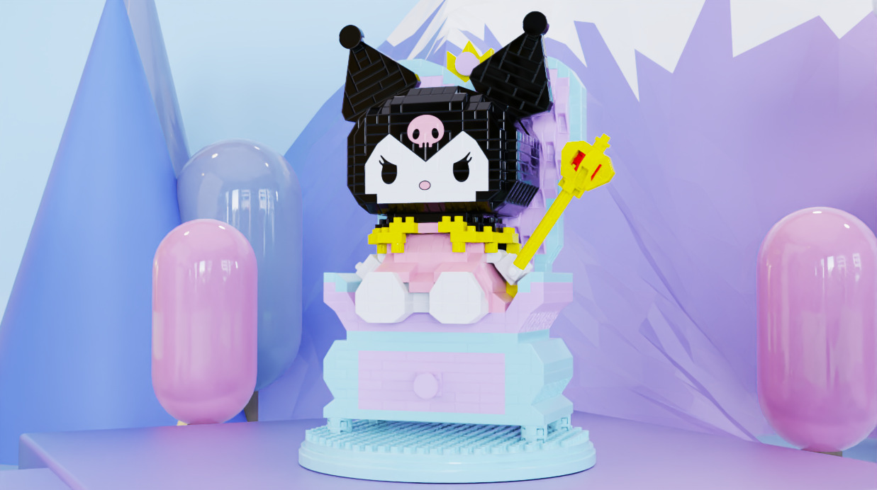 Gejia 6066 - Sanrio - Kuromi & Throne 1256pcs