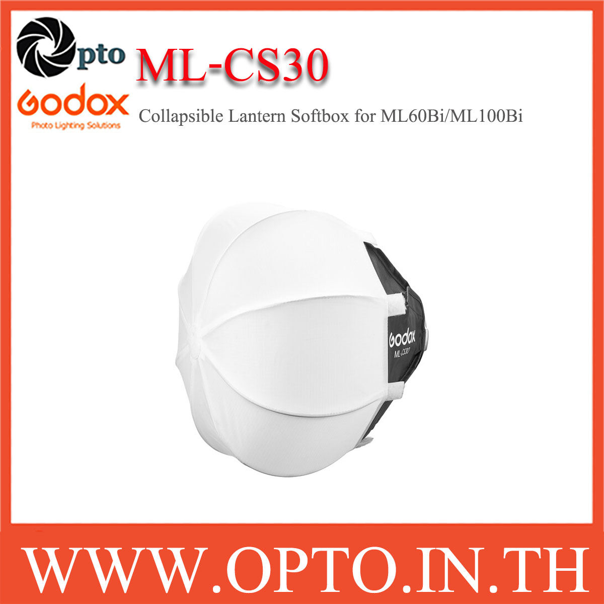 Godox MLCS30 Collapsible Lantern Softbox ซอฟบอคแบบโคมพับได้ สำหรับ ML100Bi ML-CS30