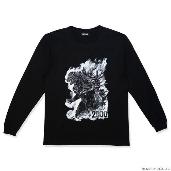 PRE-ORDER : Godzilla Monochrome Design Long Sleeve T-shirt