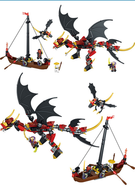 Lele 31014 Ninjago Phantom Ninja Master WU Battle Evil Dragon 329pcs