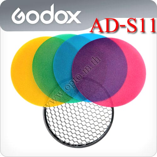 AD-S11 Color Gel Pack with Reflector Grid For Godox AD180 AD360 Flash