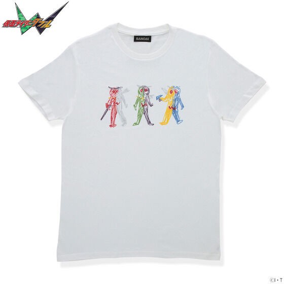 PRE-ORDER : Kamen Rider W T-shirt Crayon Illustration Pattern
