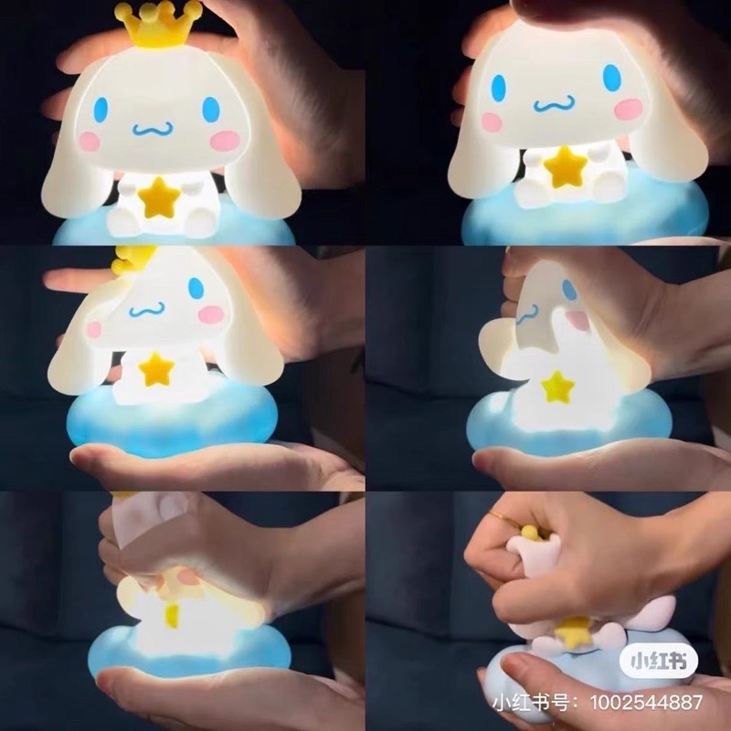 โคมไฟ Sanrio LED Night Light Kuromi / Cinnamoroll / Pochacco Lamp Cloud Pinch Series Luminous Ornament by Miniso
