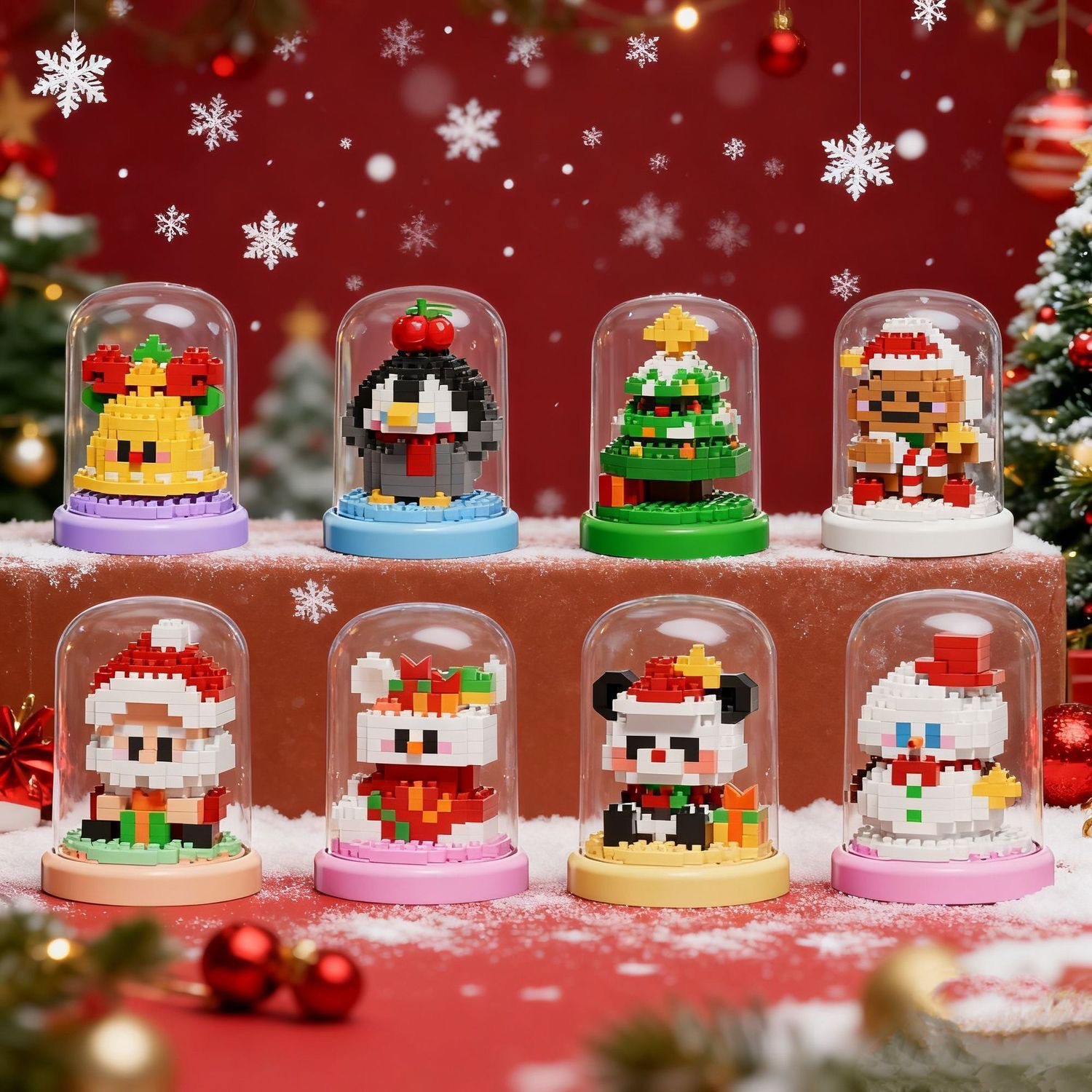 Merry christmas puzzle building blocks ( ชุดคริสต์มาสในแก้วโดมของขวัญ )