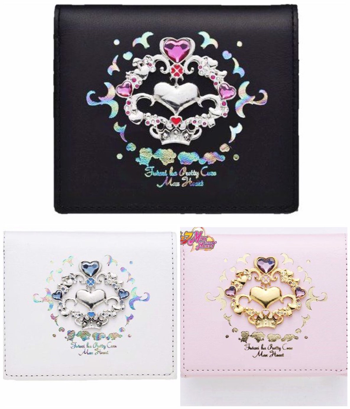 PRE-ORDER : Futari wa Pretty Cure Max Heart Genuine Leather Folding Wallet