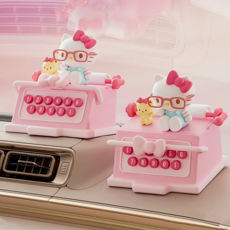 น้ำหอมติดรถ Sanrio - Hello Kitty 50th Anniversary Car Aromatherapy Printer Parking Number Plate by Holy Box