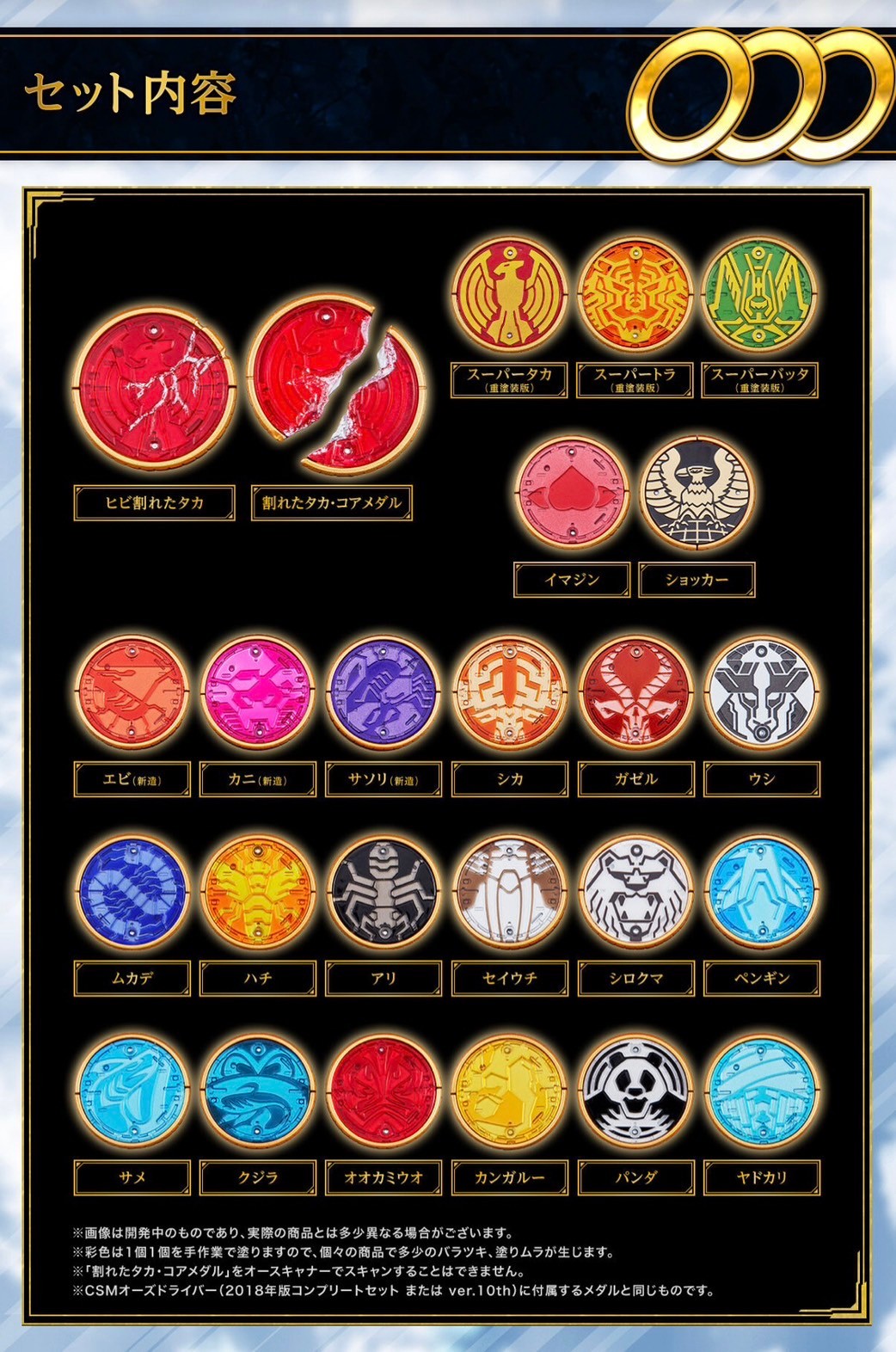 PRE-ORDER : CSM Core Medal Combo Change Set