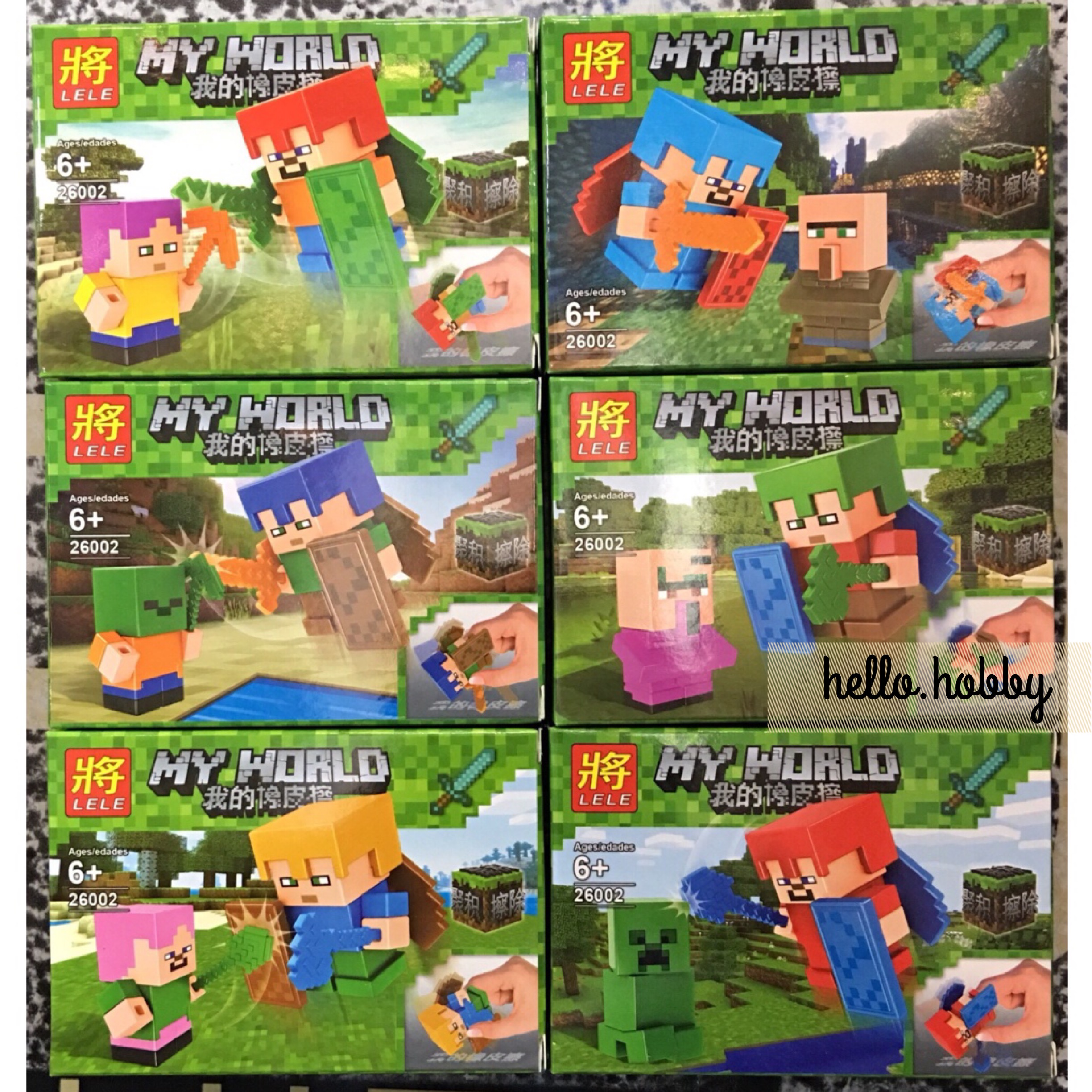 Lele 26002 minecraft Eraser Toy (เป็นยางลบได้ค่ะ)