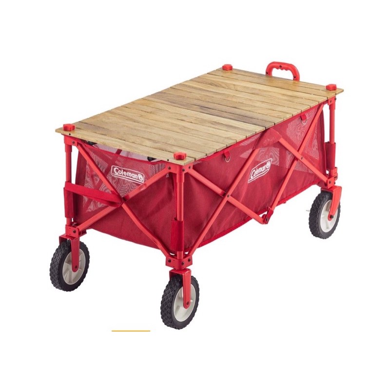 Coleman outdoor wagon roll wood table