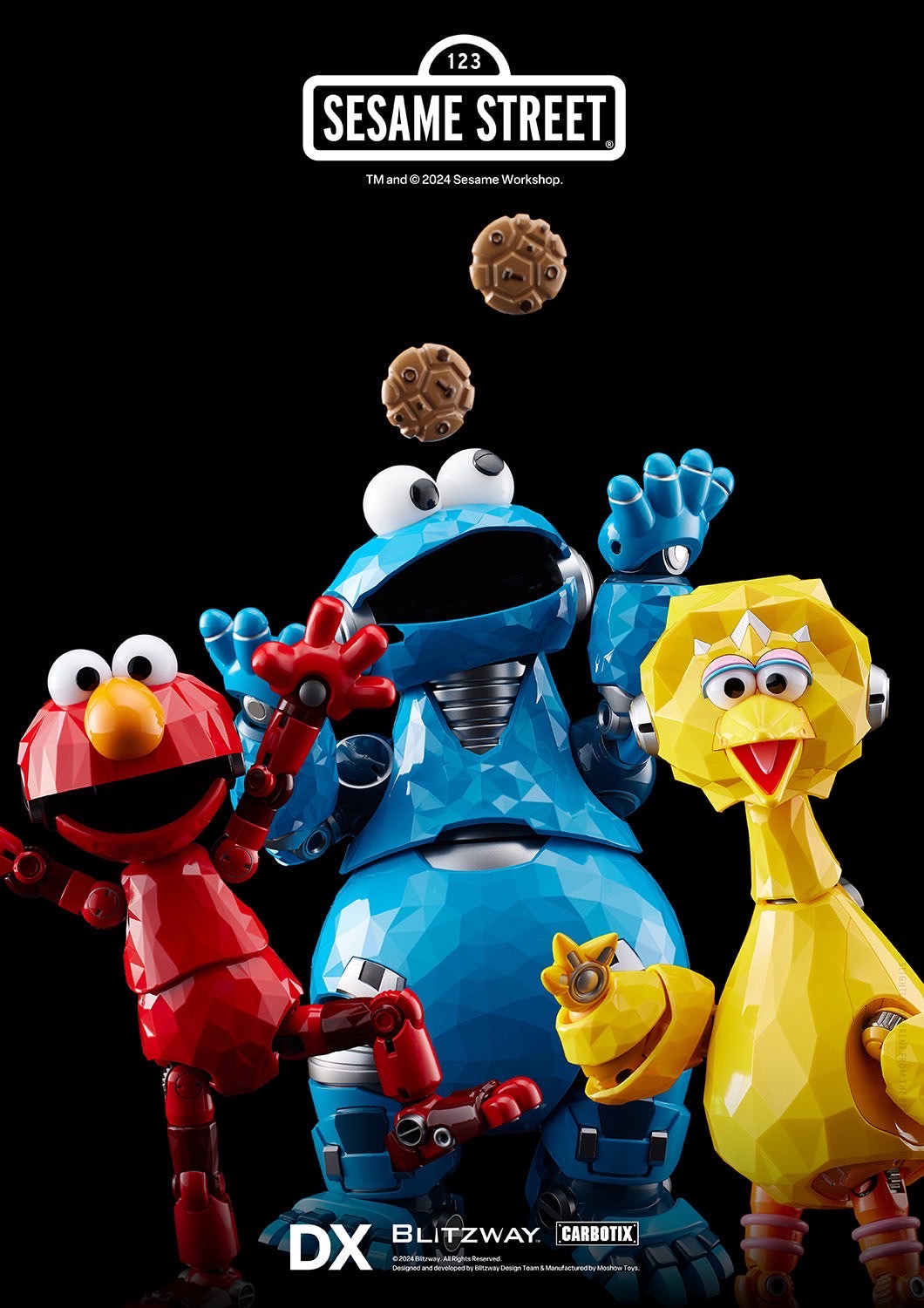 หุ่นยนต์ CARBOTIX - Sesame Street DX Ver. (Set of 3 : Elmo & Cookie Monster & Big Bird) by Blitzway (มีกล่องน้ำตาล)