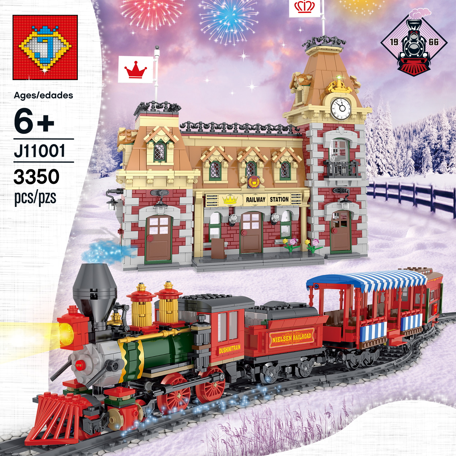 J 11001 Disney Train and Station 3362pcs (บังคับได้ มีรางให้ ไม่มีมินิฟิก)