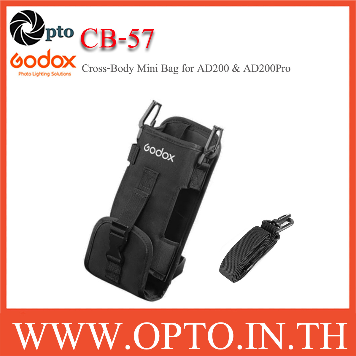Godox CB-57 Cross-Body Mini Bag for AD200 & AD200Pro Pocket Flashes กระเป๋าใส่ AD200 และ AD200Pro CB57