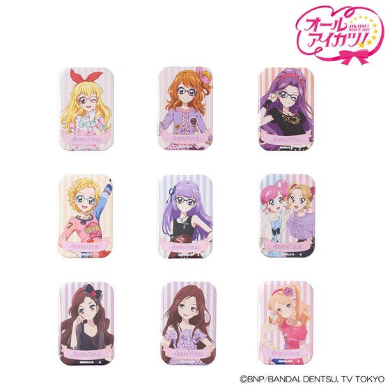PRE-ORDER : Aikatsu! Series Square Can Badge Full Set